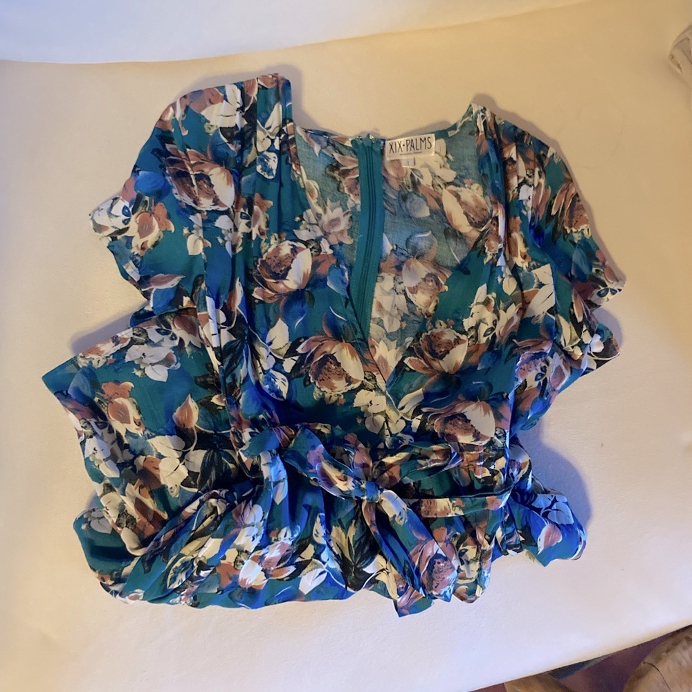 XIX Palms Marbella Señorita Dress Blue Floral Size 1/XS